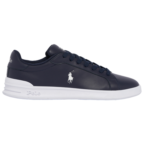 Polo Mens  Heritage Court Ii Leather Sneaker In White/navy