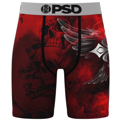PSD Mens Graphic Briefs - - Red / Silver / Black