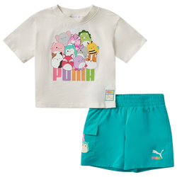 Girls' Toddler - PUMA x Squishmallows 2PC T-Shirt/Shorts Set - White/Teal