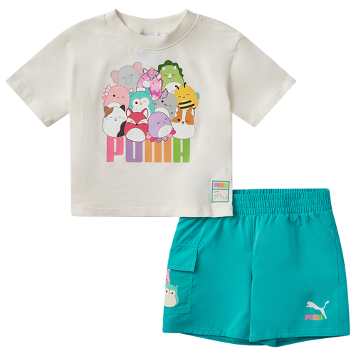 

Girls PUMA PUMA x Squishmallows 2PC T-Shirt/Short Set - Girls' Toddler White/Teal Size 3T