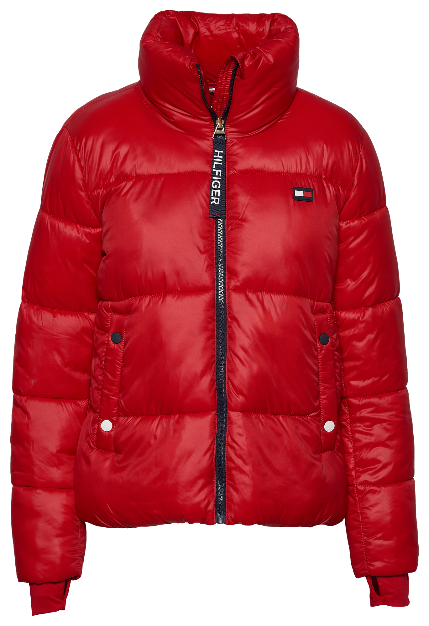 tommy hilfiger red bubble jacket