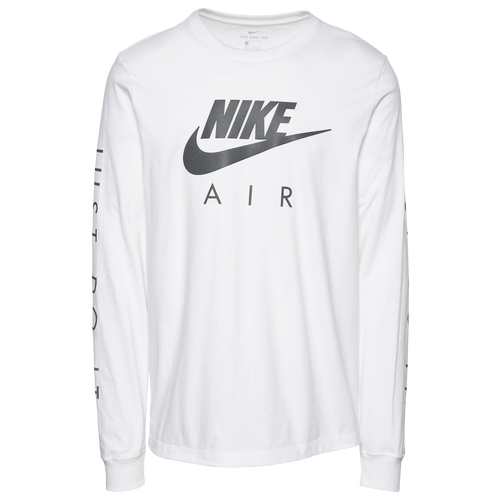 Nike Swoosh Logo Printed Long Sleeve Men s T Shirt White Black 805017 100 Size XL