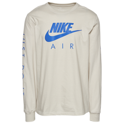 Men's - Nike Air Long Sleeve T-Shirt - Beige/Blue