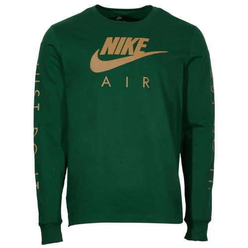 

Nike Mens Nike Futura Reflective Long Sleeve T-Shirt - Mens Gorge Green/Gold Size M