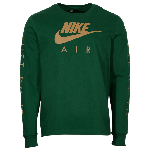 

Nike Mens Nike Futura Reflective Long Sleeve T-Shirt - Mens Gorge Green/Gold Size XL