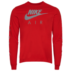 Men's - Nike Air Long Sleeve T-Shirt - Silver/Red