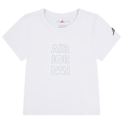 Girls' Grade School - Jordan Air Jordan Bling Stack Short Sleeve T-Shirt - White