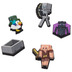 Youth - Crocs Minecraft 5 Pack Jibbitz  - Grey/Grey