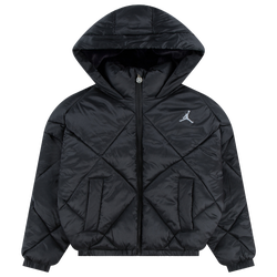 Boys' Grade School - Jordan Diamond Quilted Mw Puffer  - Black/White