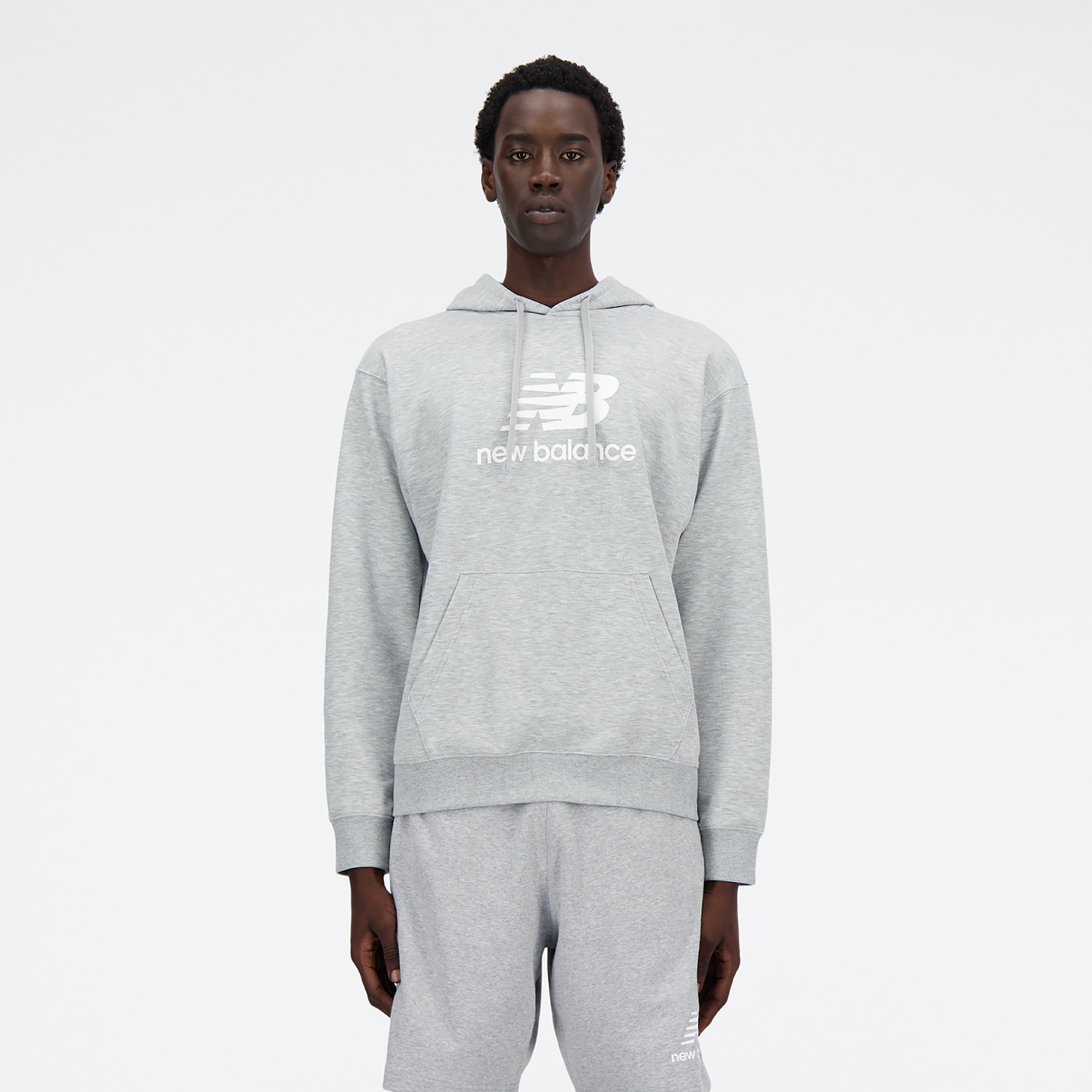 New Balance French Terry Stacked Logo Pullover Hoodie