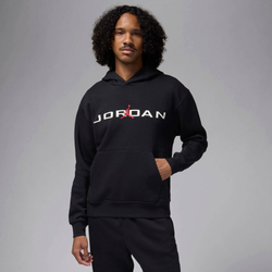 Men's - Jordan Essential Air Stretch Fleece Hoodie - Black/White/Red