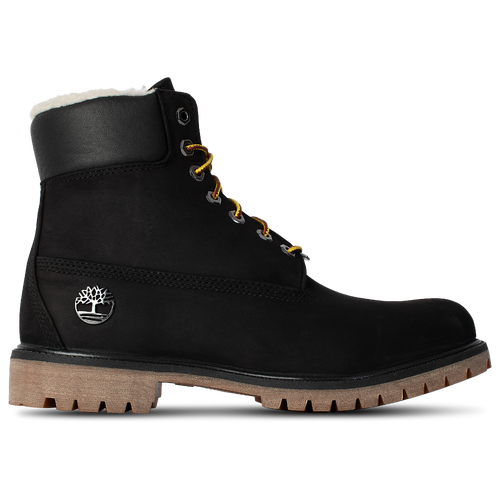Timberland shearling boots black sales
