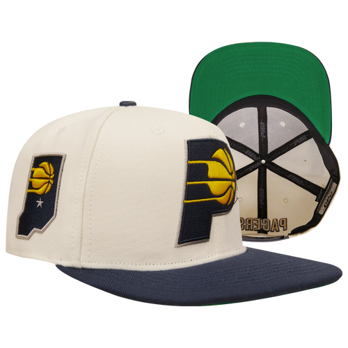 

Pro Standard Pro Standard Pacers Championship Evolution Wool Snapback - Adult Eggshell/Midnight Navy Size One Size