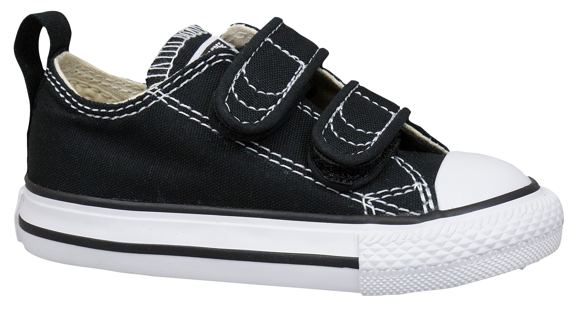 Boys black converse store velcro