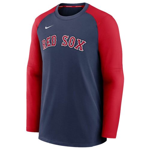 

Nike Mens Boston Red Sox Nike Red Sox Authentic Pregame Raglan Sweatshirt - Mens Navy/Red Size L