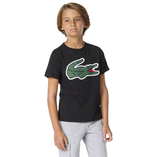 Lacoste Boys Logo T-shirt In Black