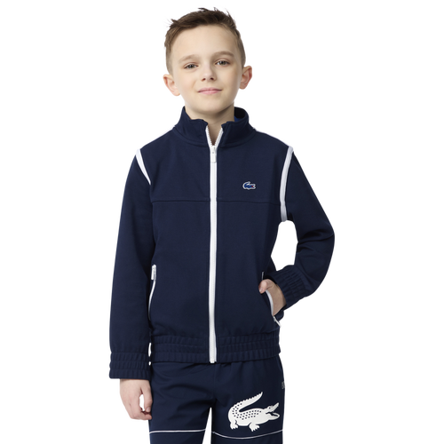 Lacoste Boys   Contrast Seam Track Jacket In Blue