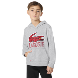Boys' Grade School - Lacoste Motion Croc Pullover Hoodie - Red/Argent Chine Heather