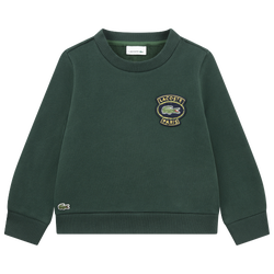 Boys' Grade School - Lacoste Chenille Patch Fleece Crew - Sinople/Gold
