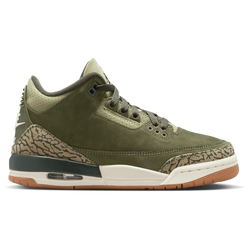 Boys' Grade School - Jordan Retro 3  - Medium Olive/Neutral Olive/Sequoia
