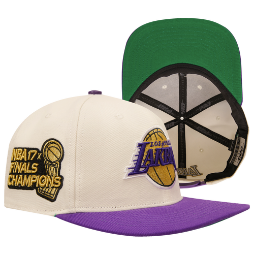 

Pro Standard Pro Standard Lakers Championship Evolution Wool Snapback - Adult Eggshell/Purple Size One Size