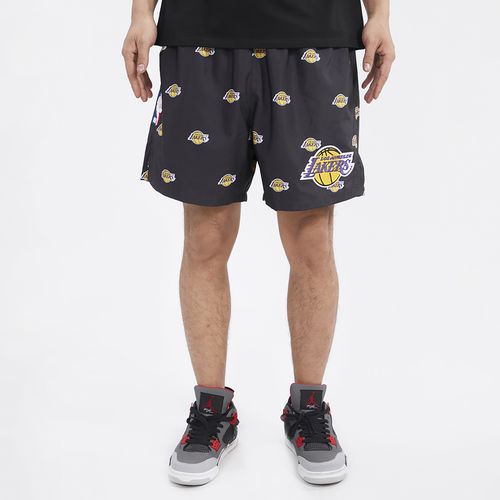 Pro Standard Mens  Lakers Mini Logo Woven Shorts In Black/black