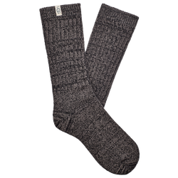 Women's - UGG Rib Knit Slouchy Crew Socks - Grey/Black