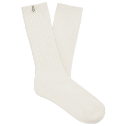 Women's - UGG Rib Knit Slouchy Crew Socks - White/White