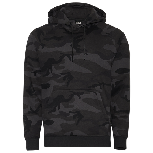 Csg Fleece Pullover Hoodie In Black Camo/gray