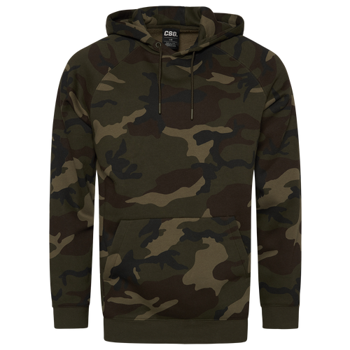 Csg Mens  Fleece Pullover Hoodie In Jungle Camo/black