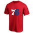 Fanatics 76ers Logo T-Shirt - Men's Red/Red