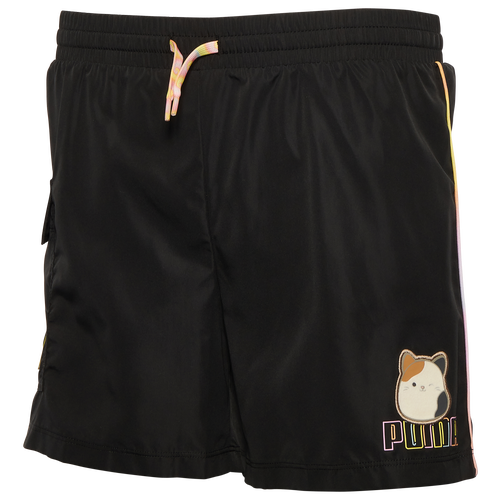 

Girls PUMA PUMA x Squishmallows Woven Cargo Shorts - Girls' Grade School Gold/Black Size L