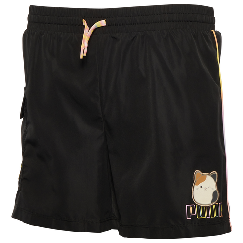 

Girls PUMA PUMA x Squishmallows Woven Cargo Shorts - Girls' Grade School Gold/Black Size S