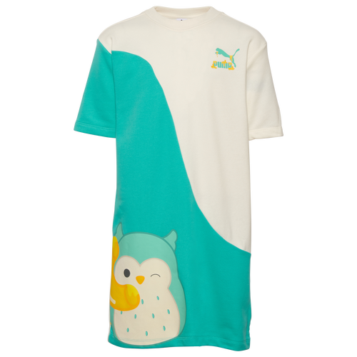 

PUMA Girls PUMA x Squishmallow French Terry Colorblocked Dress - Girls' Grade School Teal/White Size S