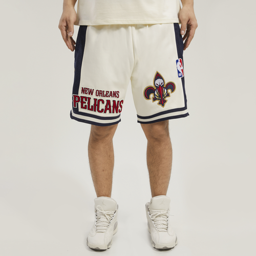 

Pro Standard Mens Pro Standard Pelicans Cream Fleece 2.0 Shorts - Mens Tan/Navy Size XL