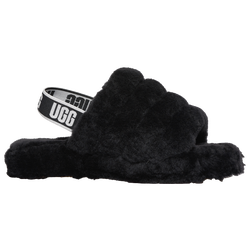 Girls' Preschool - UGG Fluff Yeah Slides - Black/Black