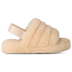 Girls' Grade School - UGG Fluff Yeah Slides - Sea Salt/Natural