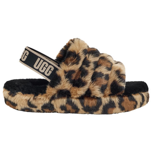 

Girls UGG UGG Fluff Yeah Slide - Girls' Grade School Shoe Leopard/Black Size 04.0