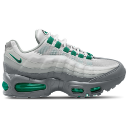 Boys' Grade School - Nike Air Max 95 BB Leather  - Smoke Grey/Black/Malachite