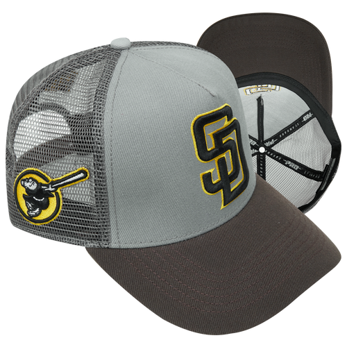 

Pro Standard Mens Pro Standard Padres Classic Pinch Front Trucker - Mens Gray/Brown Size One Size