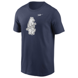 Men's - Nike Cubs Cooperstown Collection Logo T-Shirt - Navy