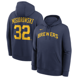 Men's - Nike Brewers Name and Number Hoodie - Navy