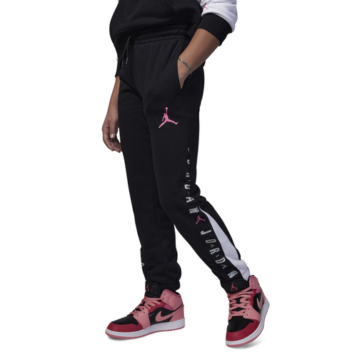

Jordan Girls Jordan Holiday Shine Glitter Pants - Girls' Grade School Black/Gold Size L
