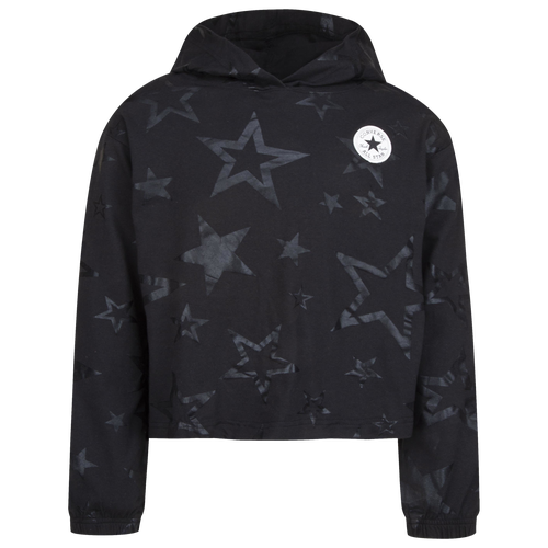 

Girls Converse Converse AOP Shine All Star Hoodie - Girls' Grade School Black Size M