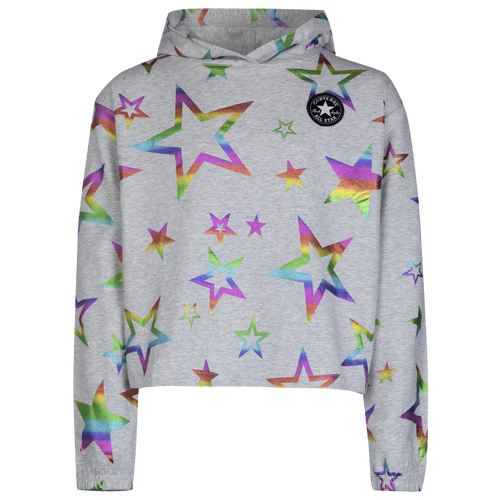 

Girls Converse Converse AOP Shine All Star Hoodie - Girls' Grade School Lunar Rock Heather Size XL