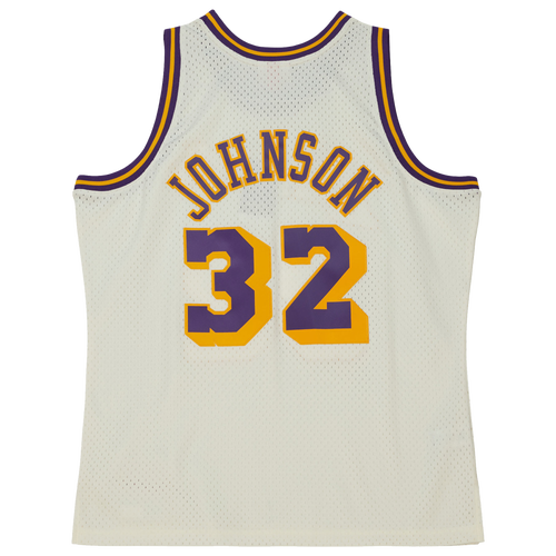 

Mitchell & Ness Mens Earvin Magic Johnson Mitchell & Ness Lakers Cream Jersey - Mens Off White/White/White Size S