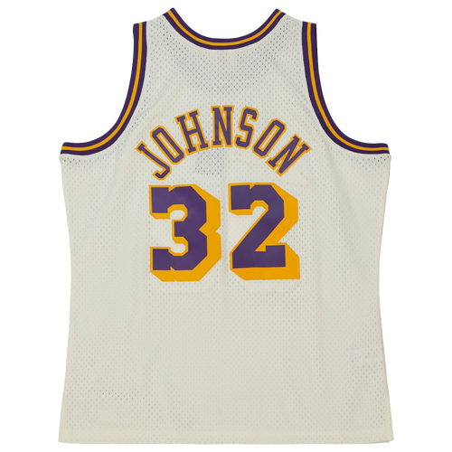 

Mitchell & Ness Mens Earvin Magic Johnson Mitchell & Ness Lakers Cream Jersey - Mens Off White/White/White Size L