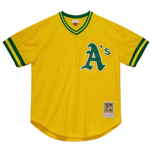 Mitchell & Ness Mens Oakland Athletics  Athletics Bp Pullover Jersey In Yellow