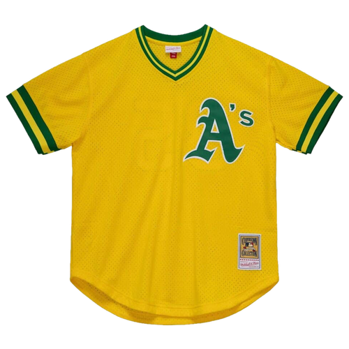 

Mitchell & Ness Mens Oakland Athletics Mitchell & Ness Athletics BP Pullover Jersey - Mens Yellow Size L