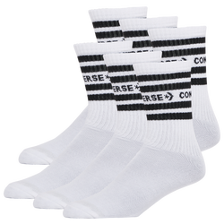 Women's - Converse Stripes & Stars CR 6 Pack Socks - White/Black